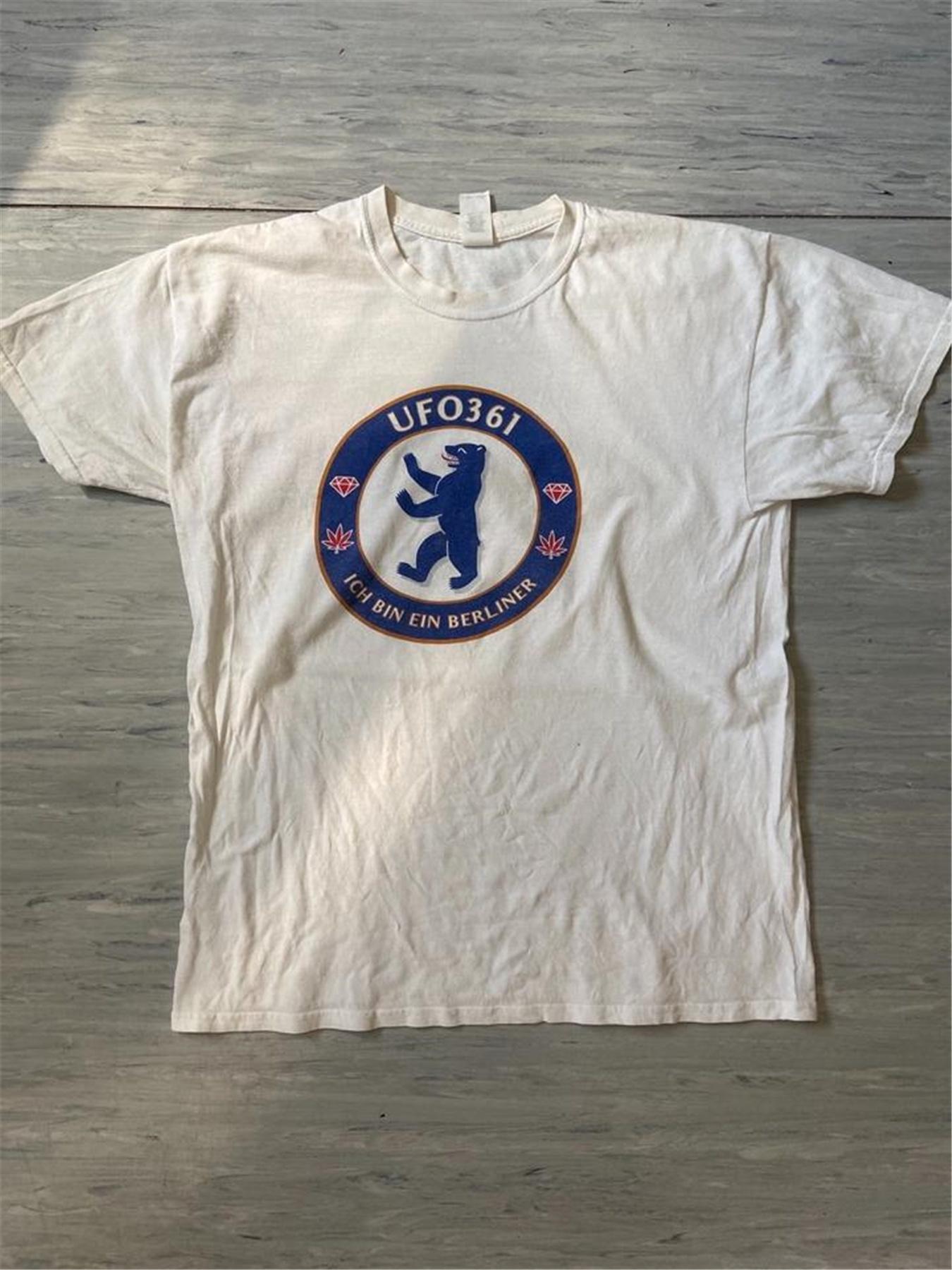Ufo361 Berlin Men S Graphic Tee - A White Crew Neck Tee Featuring The UFO361 Logo M