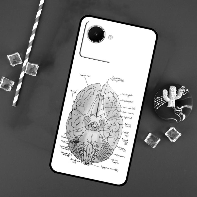 Anatomie Gehirn Für Realme C71 C75 C55 C53 C67 C61 C33 C63 C51 10 11 12 13 14 Pro Plus C65 GT7 15 Pro Hülle
