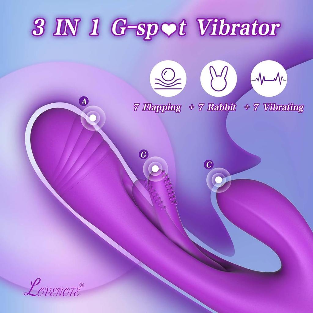 Flapping Vibrator Dildo for Women G Spot Rabbit Vibrator  Waterproof Clitoralis Vibrator for Clit Nipple Anal Stimulation Rechargeable Adult Sex Toys