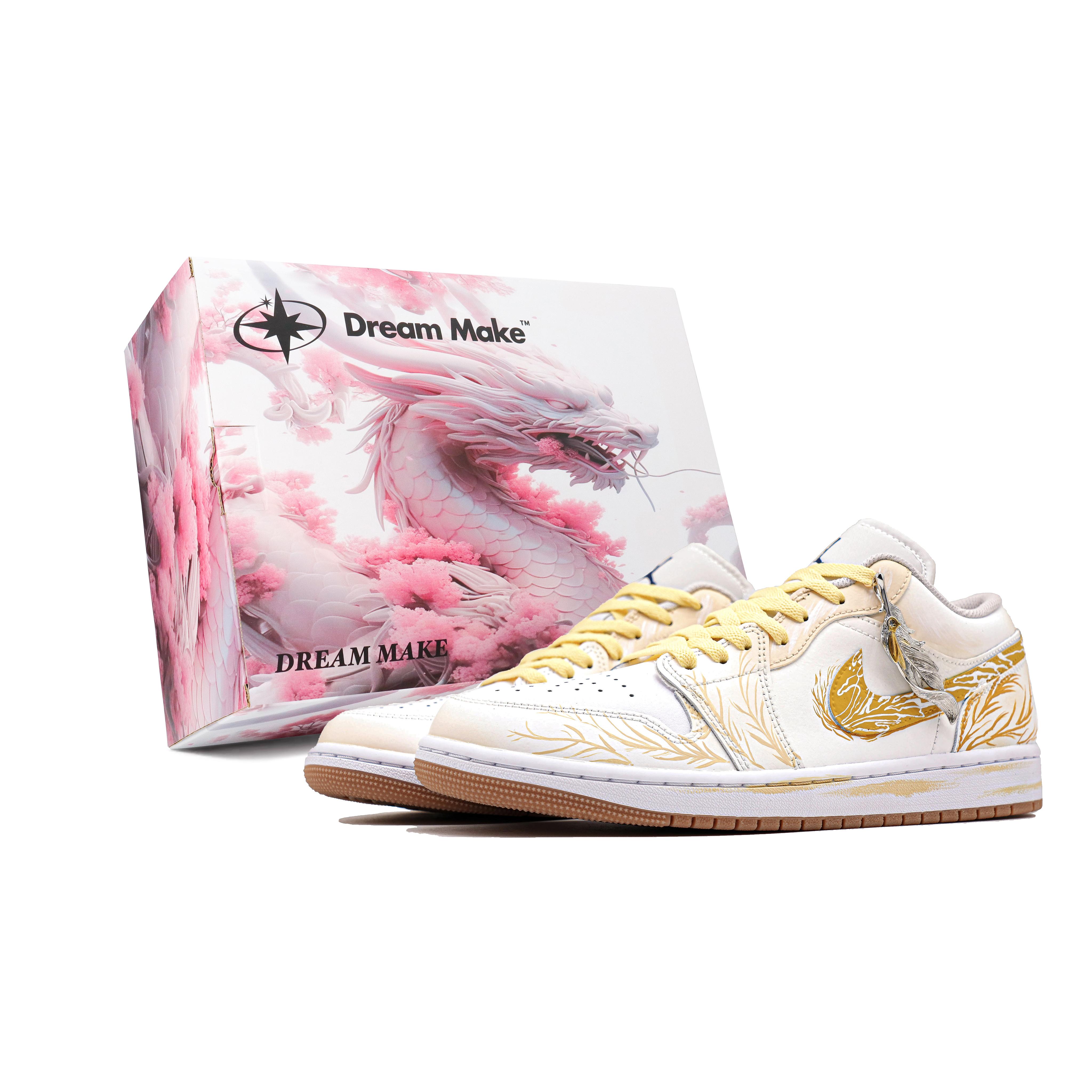 

Jordan Air Jordan 1 Вінтажні Баскетбольні Кросівки Чоловічі Низькі Золоті 553558-146(Команда740-) 38