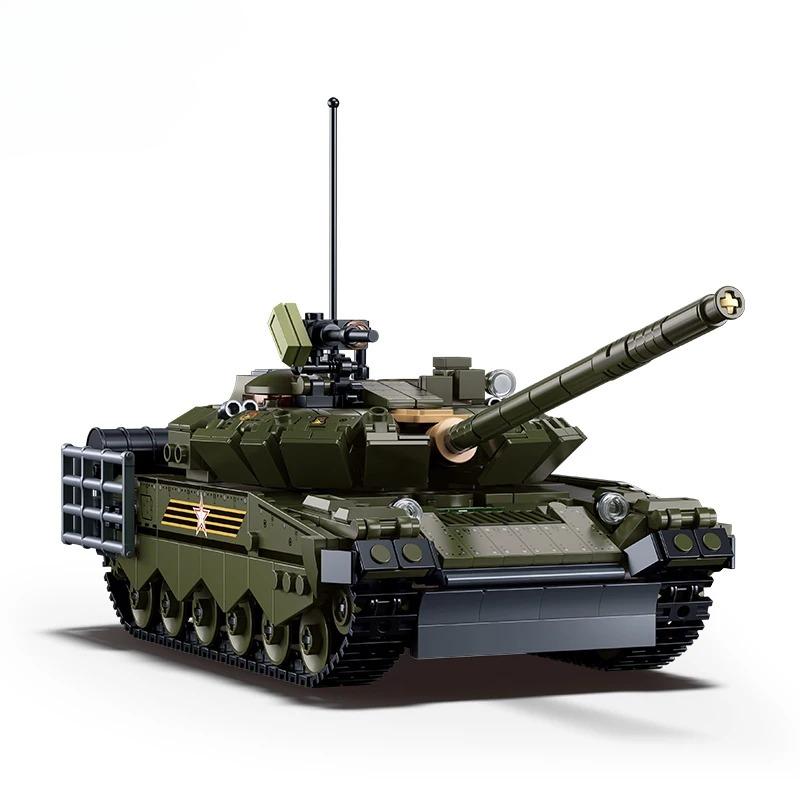 798PCS T-80BVMS Main Battle Tank Model Building Blocks Army MBT Military DIY Educational Toy for Kids Creative Christmas Gift No Box