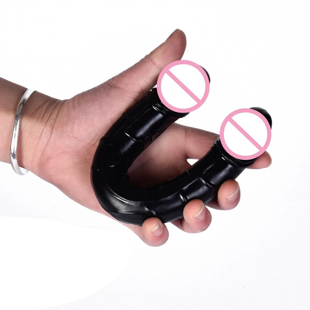 Dildo s dvojitou hlavou Long Jelly Realistic Dildo Dildo s dvojitým koncem Flexibilní velký penis pro ženy Sexuální hračky s masturbátorem pro lesbičky
