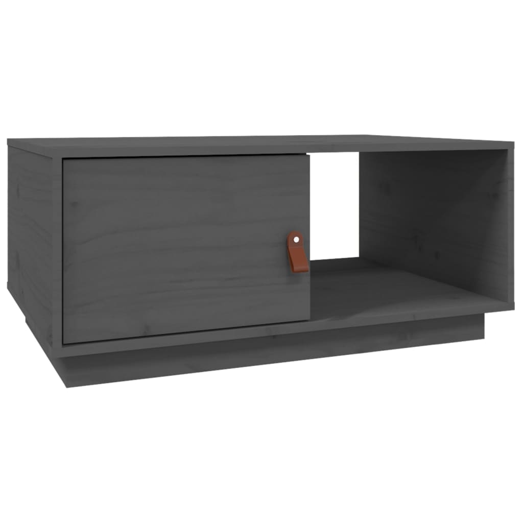 Vidaxl Stolik Kawowy, Szary, 80X50X35,5 Cm, Lite Drewno Sosnowe