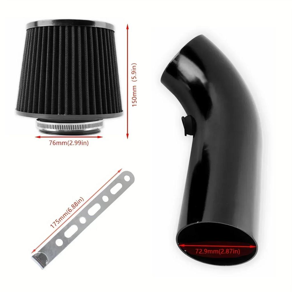 NEW 76mm Car Refitted Winter Mushroom Head Air Filter Intake Pipe Filter High Flow High Cold Air Filter Aluminum Pipe Kit