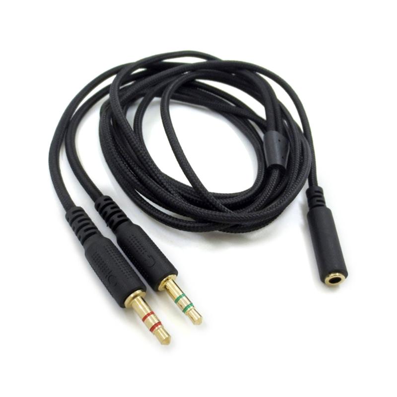

3.5mm Male to Female Cable 1 Female to 2 Male 3.5mm Head Splitter for Headset Headphone Extension Connection Cable 1
