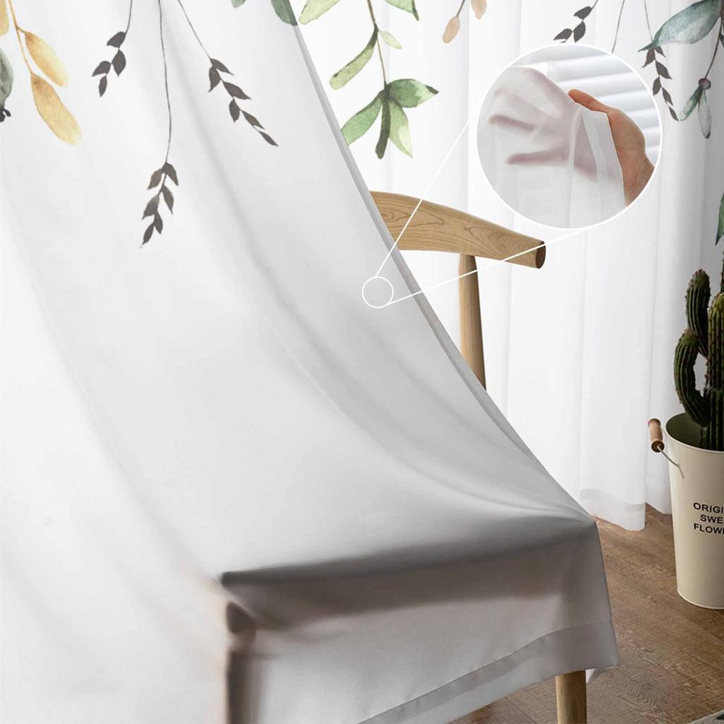 Pflanzen, Wildblumen, Blätter, Sommer, pastorale Brise, Fenster, Tüllvorhänge für Wohnzimmer, Hotel, Luxus-Dekoration, transparente Vorhänge