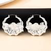 Ladies' bamboo flower ring earrings, fashionable and trendy earrings, suitable for parties, daily dates and wearing