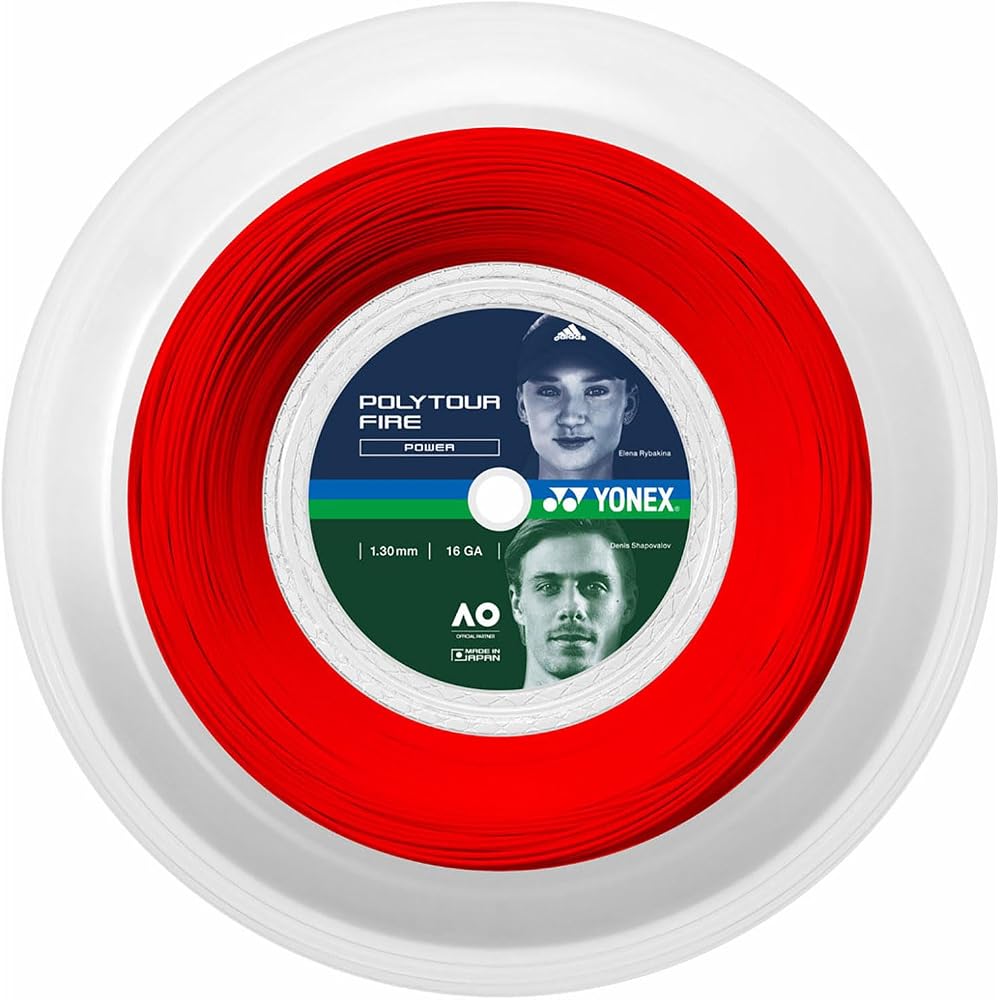 YONEX Poly Tour Fire Tennis String 130 200m Red 1.30mm