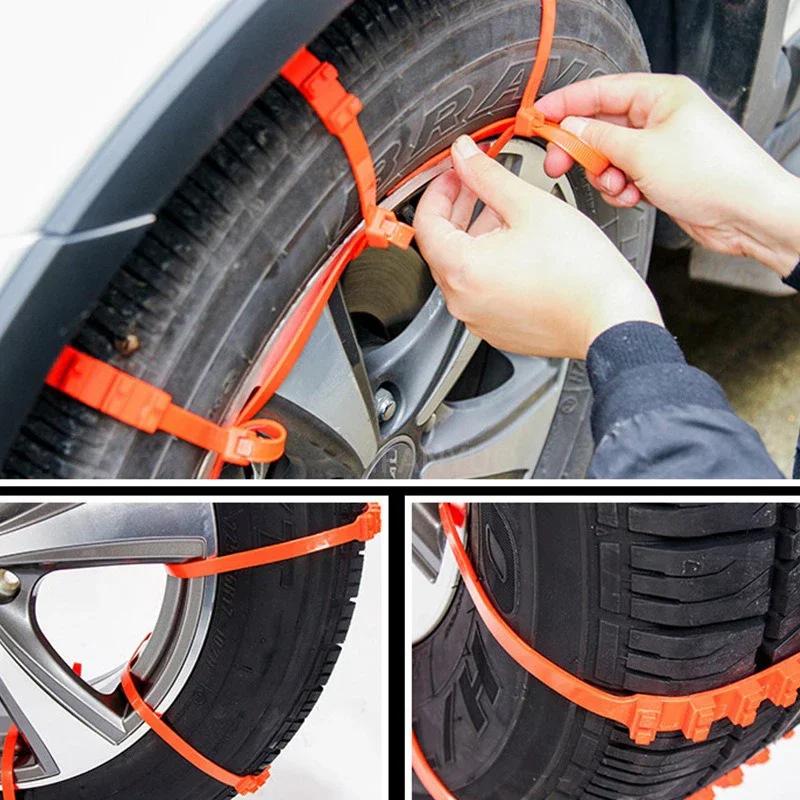 10/20PCS Car Tire Chains Winter Snow Anti-Skid Tyre Cable Ties Auto Outdoor Snow Tire Tyre Anti Skid Chain Emergency Accessories
