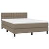 VidaXL Divan Bed with Mattress Taupe 140x190 Cm Fabric 3140373
