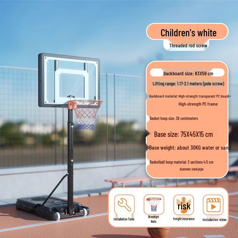 Adjustable Height Basketball Hoop for Indoor/Outdoor Play - Suitable for Adults, Teens, and Kids.