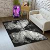 Butterfly Rug for Girls Bedroom - Floral Rugs for Living Room Dinning Room Butterfly Carpet Beautiful Flower Carpet Floor Mats