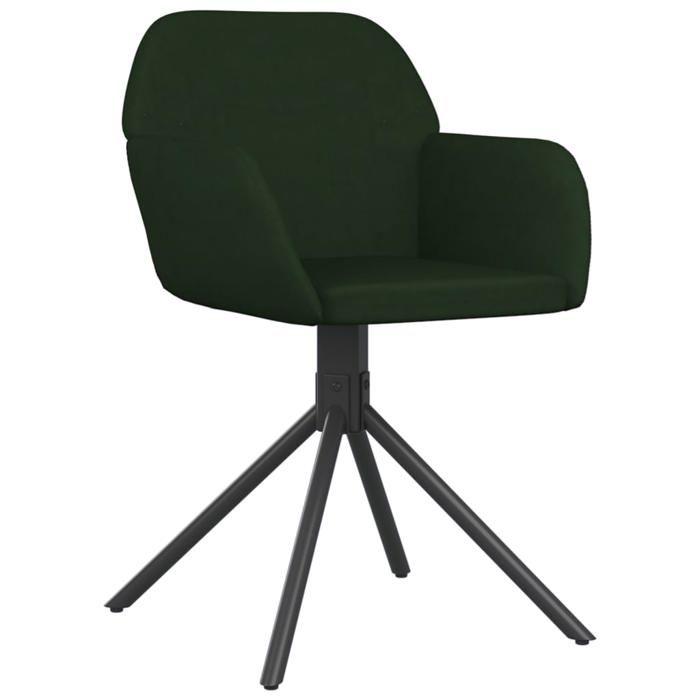 VidaXL 2x Chaises Pivotantes de Salle à Manger Fauteuils à Dîner Chaises de Cuisine Chaises de Repas Hauteur Réglable Vert 344742