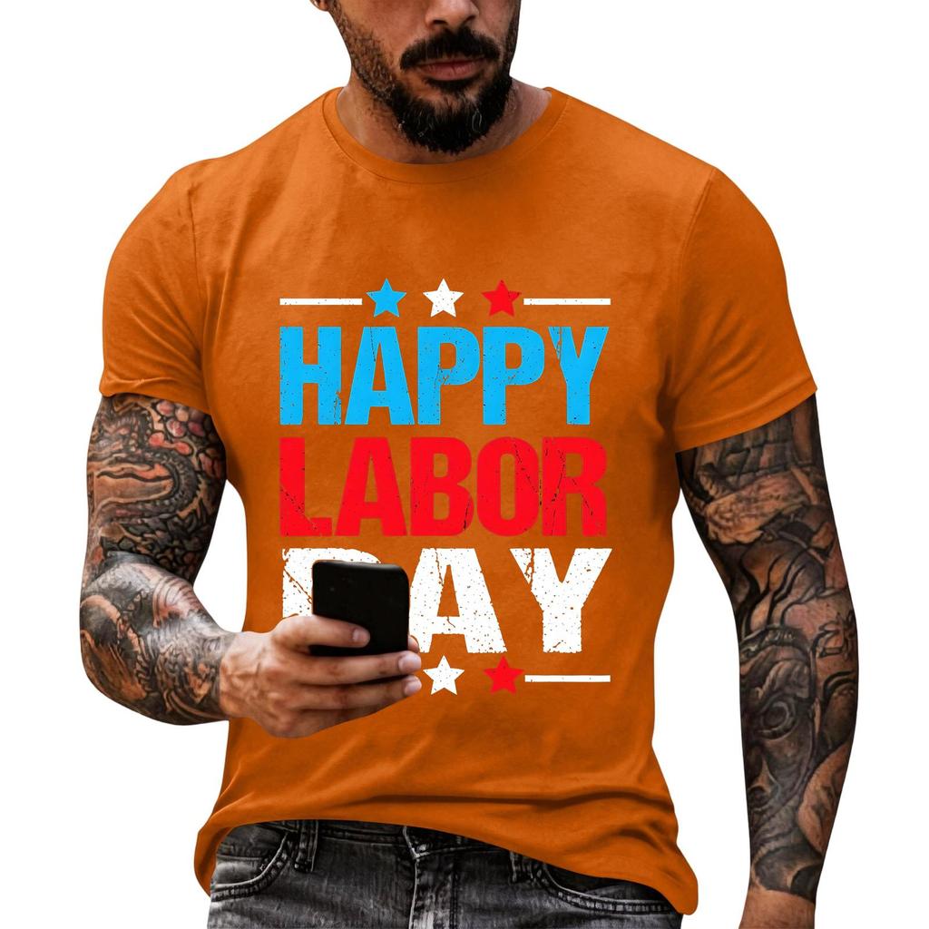 Men's Casual Loose Fit Short Sleeve T-Shirt Crew Neck Printed Graphic Tee Summer Top for Everyday Wear