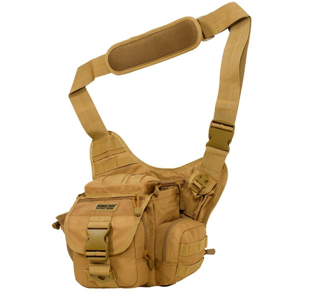 Cybertron Front Bag Shoulder Bag Tactical MOLLE Compatible Multifunctional Military Waterproof Camera Bag Khaki