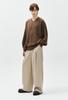 ZIOSONGZIO Whole Garment V-Neck Knit Brown Zh6Kt622Br