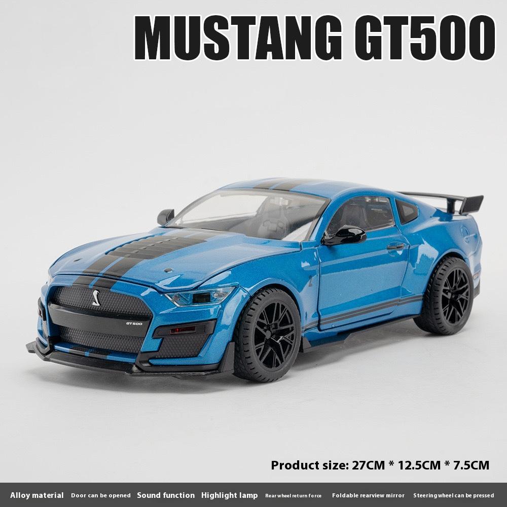 Large 1/18 Alloy Die-cast Ford Mustang GT500 Car Model Collection Ornaments Simulation Sound and Light for Boys Birthday Gift
