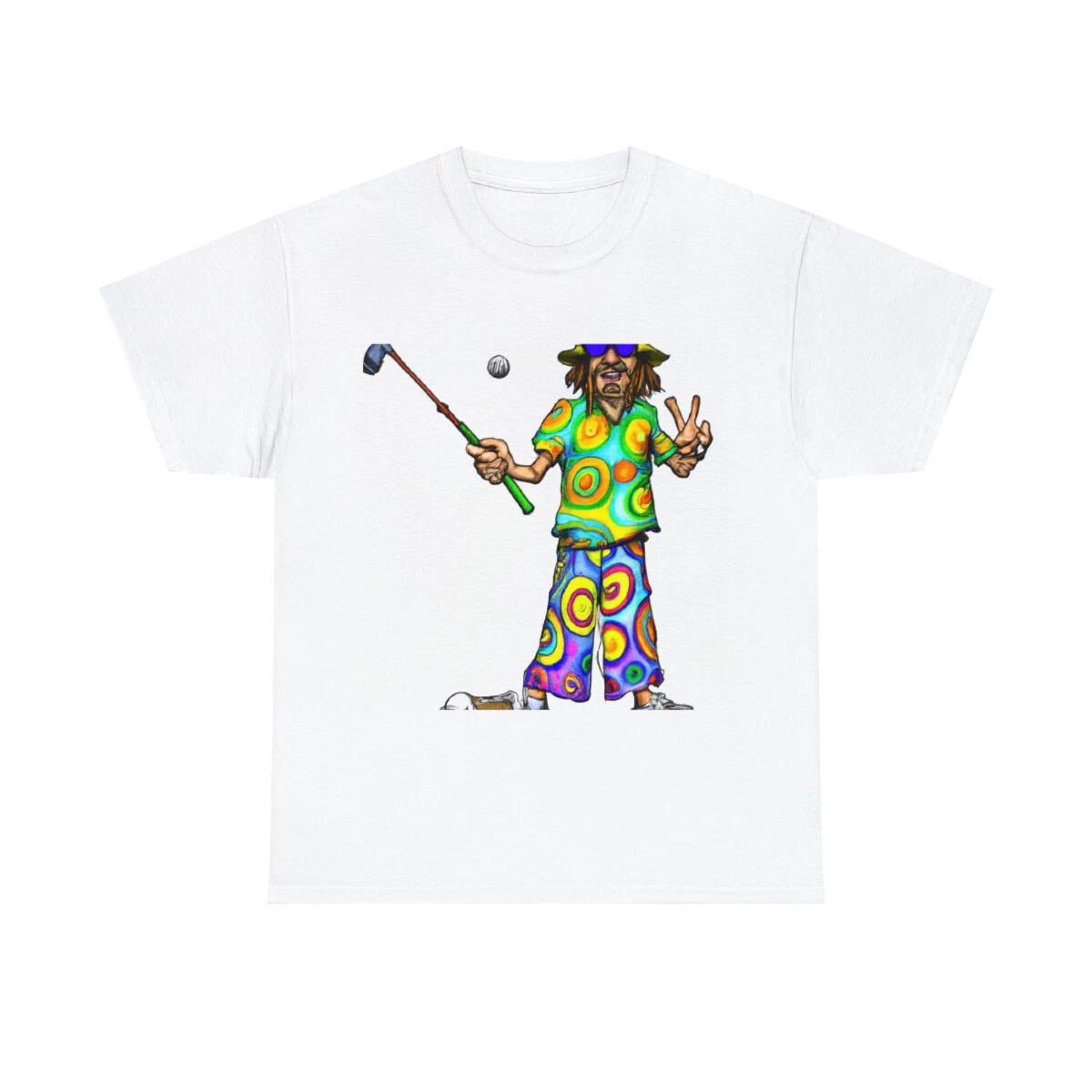 

Vintage Style Golf Art Tee T Shirt Hippie Cartoon Country Club Golfer Retro 4XL