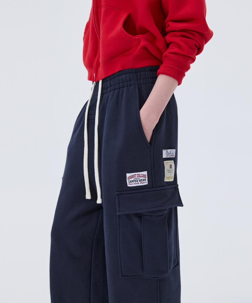 NOHANT Sweat Utility Cargo Pants Navy