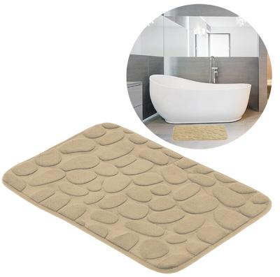 Soft Foam Bathroom Mat 50 X 80 Cm Beige - Super Soft Bathroom Mat, Anti-Slip, Quick-Drying