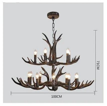 Retro Style Antler Resin With Lampshade Chandelier For Living Room Dining Room Sweep Gold Spray Paint Indoor Modern Home Decor
