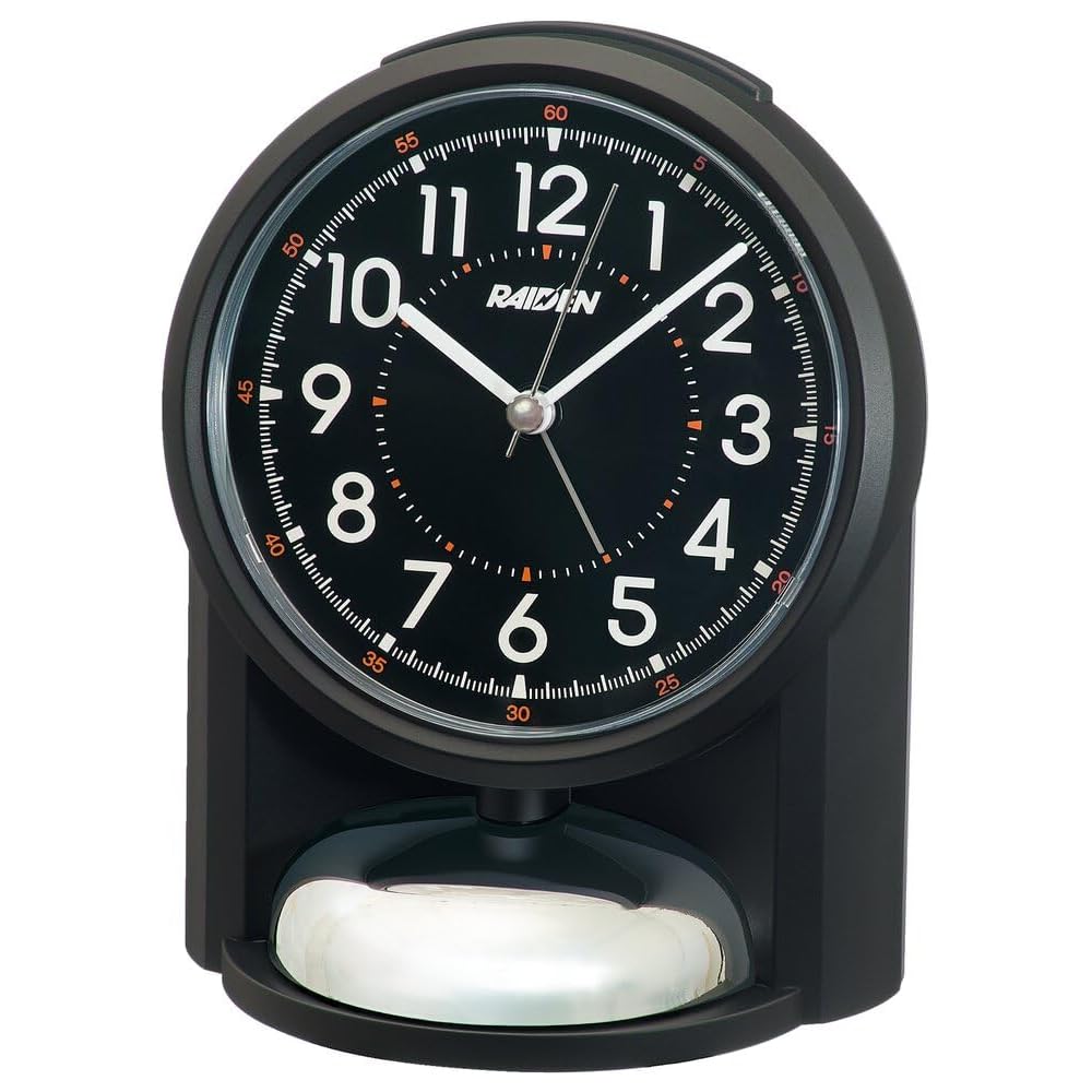 Seiko Clock PYXIS RAIDEN Analog Alarm Clock, Table Clock, High Volume, Black, 149 x 116 x 113 mm, NR454K