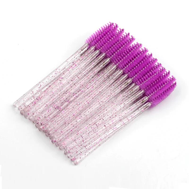 Wholesale 50pcs Disposable EyelashBrushes ExtensionCrystal Eyebrow Brush Mascara Wand Eye Lashes Cosmetic Tool Set Makeup Beauty