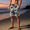 Men Mesh Breathable Casual Sports Shorts with Elastic Waistband and Drawstring Beach Style Printed Design for Summer Activities