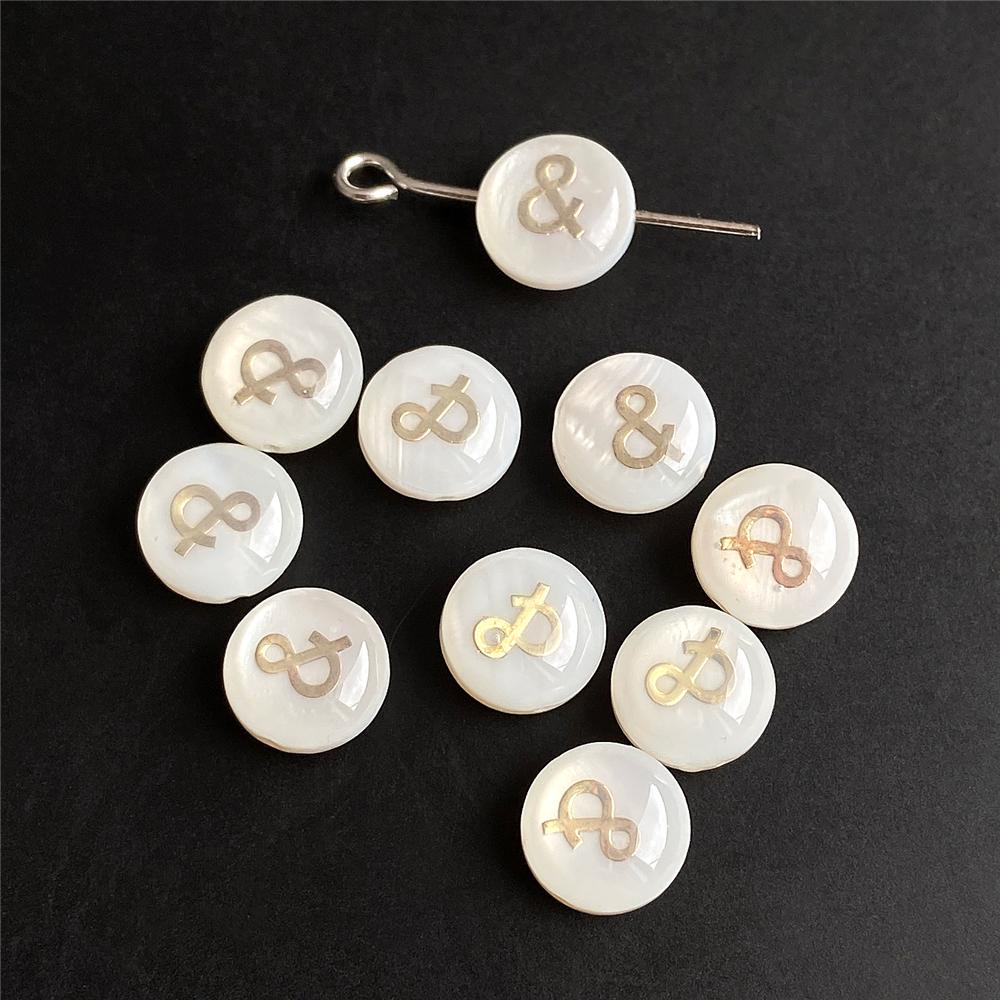 Shell Bronzing Moon Star Hearts Bead Charm Round White Freshwater Pearl of Shell Bead for Jewelry Making Diy Necklace Accessory