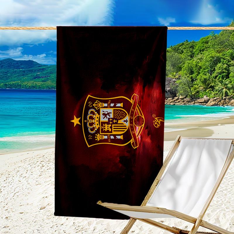 Spain's Royal Emblem Printed Beach Towel, Super Soft Microfiber, Perfect Gift Birthday, for Pool, Beach, Travel, for Family and Friends