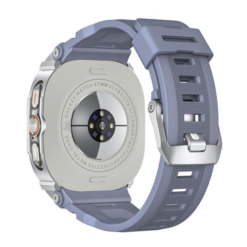 Metal Case+Strap for Samsung Galaxy Watch Ultra 47mm Strap Silicone Breathable Strap Replacement Band for Samsung Galaxy Ultra 2025/2024 Correa