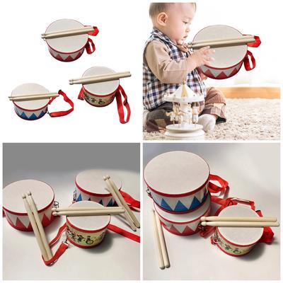 Wooden Drum for Children Musical Instrument Toy Drum for Baby Sensory Percussion Instrument Toy Orff Music Learning Toy