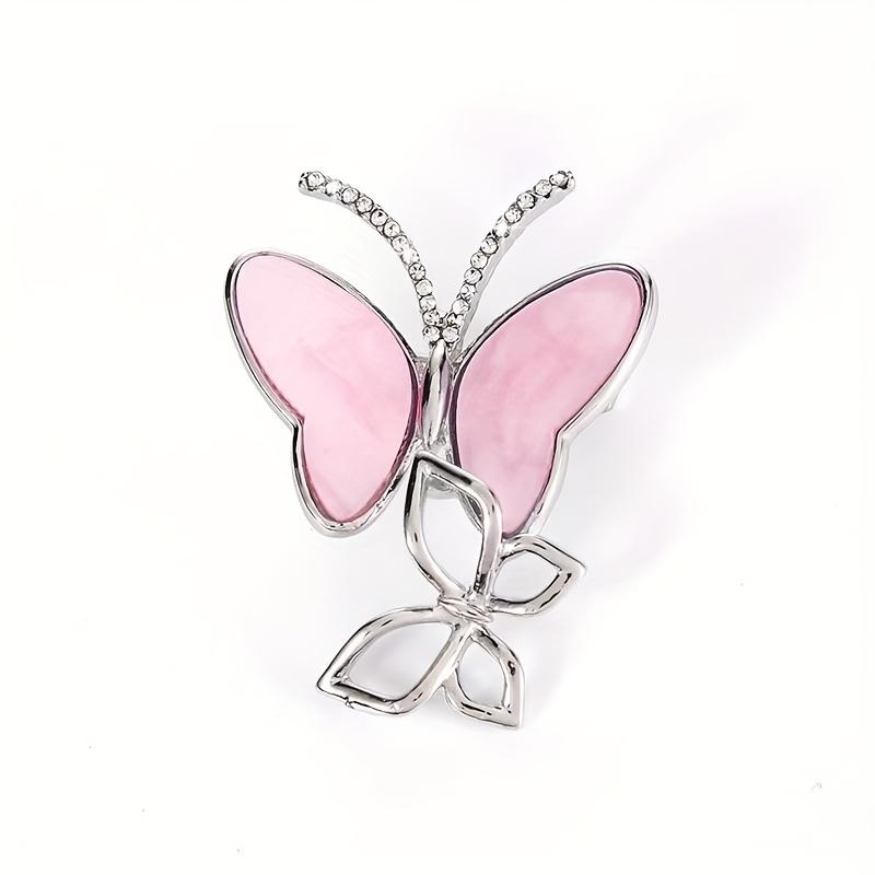 1 шт. Элегантная брошь-бабочка, Атмосферная модная брошь-корсаж с имитацией ракушки, инкрустированная бриллиантами