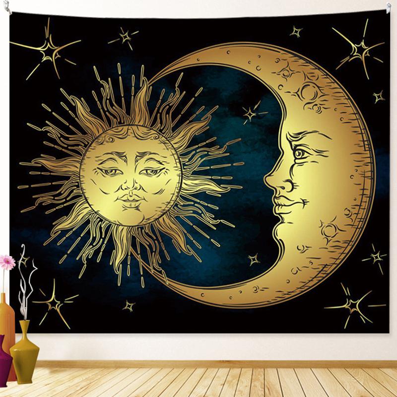 Tarot Sun Moon Dream Catcher Tapestry Witchcraft Decor Hippie Boho Tapestry Psychedelic Scenes Wall Decor Room Home Decor