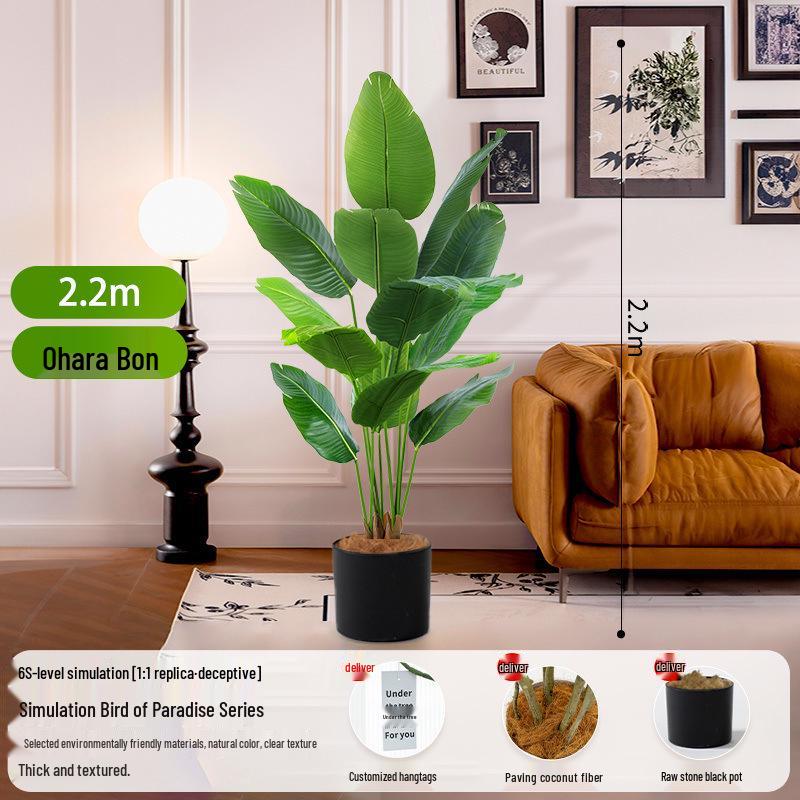 Large Artificial Traveler's Palm and Bird of Paradise Potted Tree for Indoor Decoration