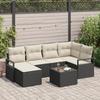 vidaXL 6-Piece Garden Sofa Set with Brown Cushions Poly Rattan, vidaXL 2-Seater Garden Sofa 3346457