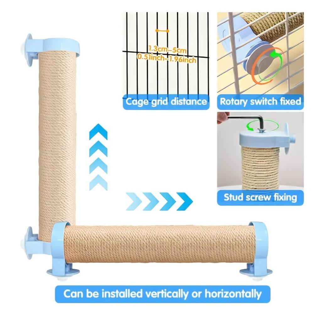 Natürlicher Sisal-Kaninchen-Kratzbaum, verstellbarer Winkel-Kratzpfosten, interaktives Kletterspielzeug für Kaninchen Katzen