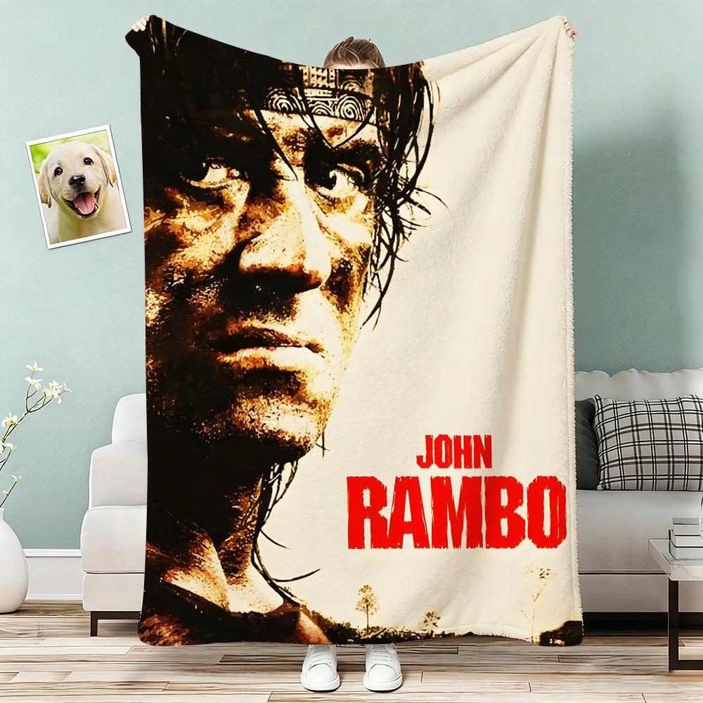 Rambo Throw Lightweight 240g Flannel Blanket Soft Skin-friendly for Summer Cooling 75x90cm