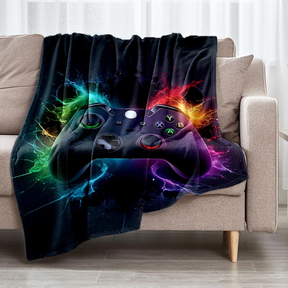 Game Controller Theme Printed Blanket - Perfect for Couch, Bed, Travel & Outdoor Use | Machine Washable, Cozy & Durable.