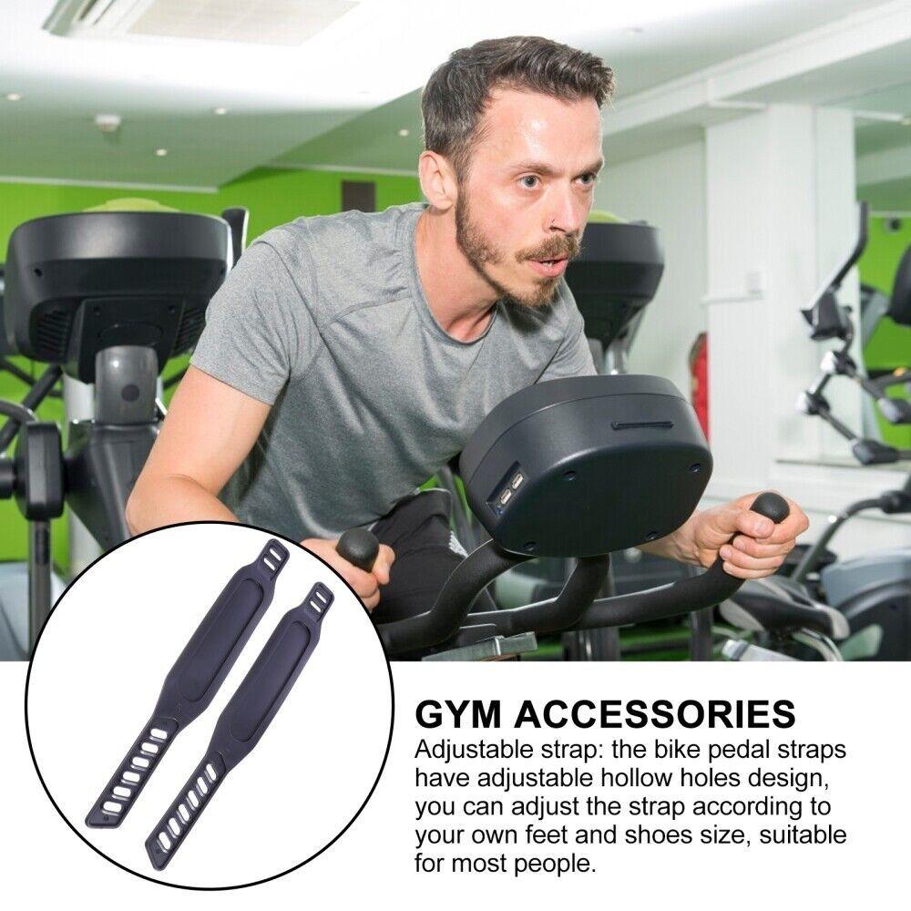 Lot de 2 sangles réglables pour vélo d'exercice, de gymnastique, de cyclisme, de pédale, de fixation