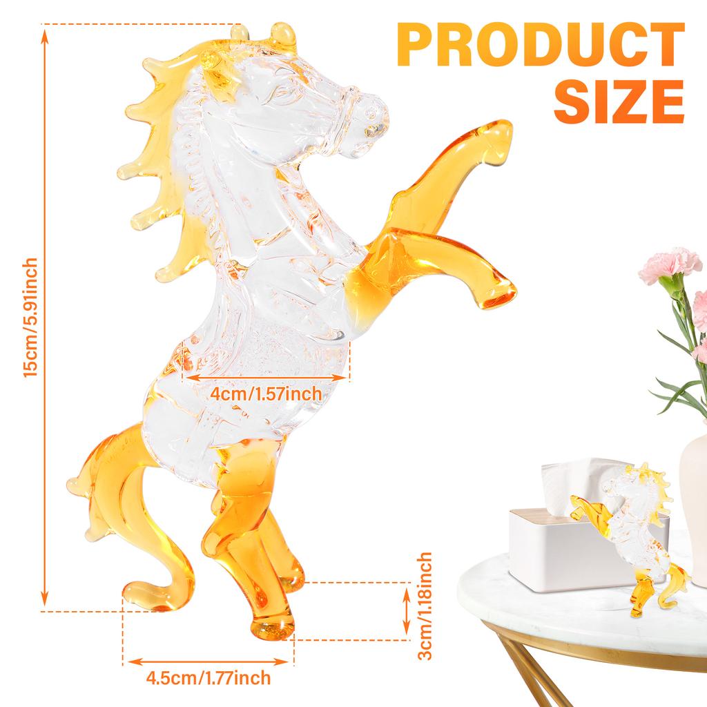 Crystal Horse Statue Year of The Horse 2026 Crystal Figurine Present Collectible Figurine for Home Office Lucky Wealth Chinese
