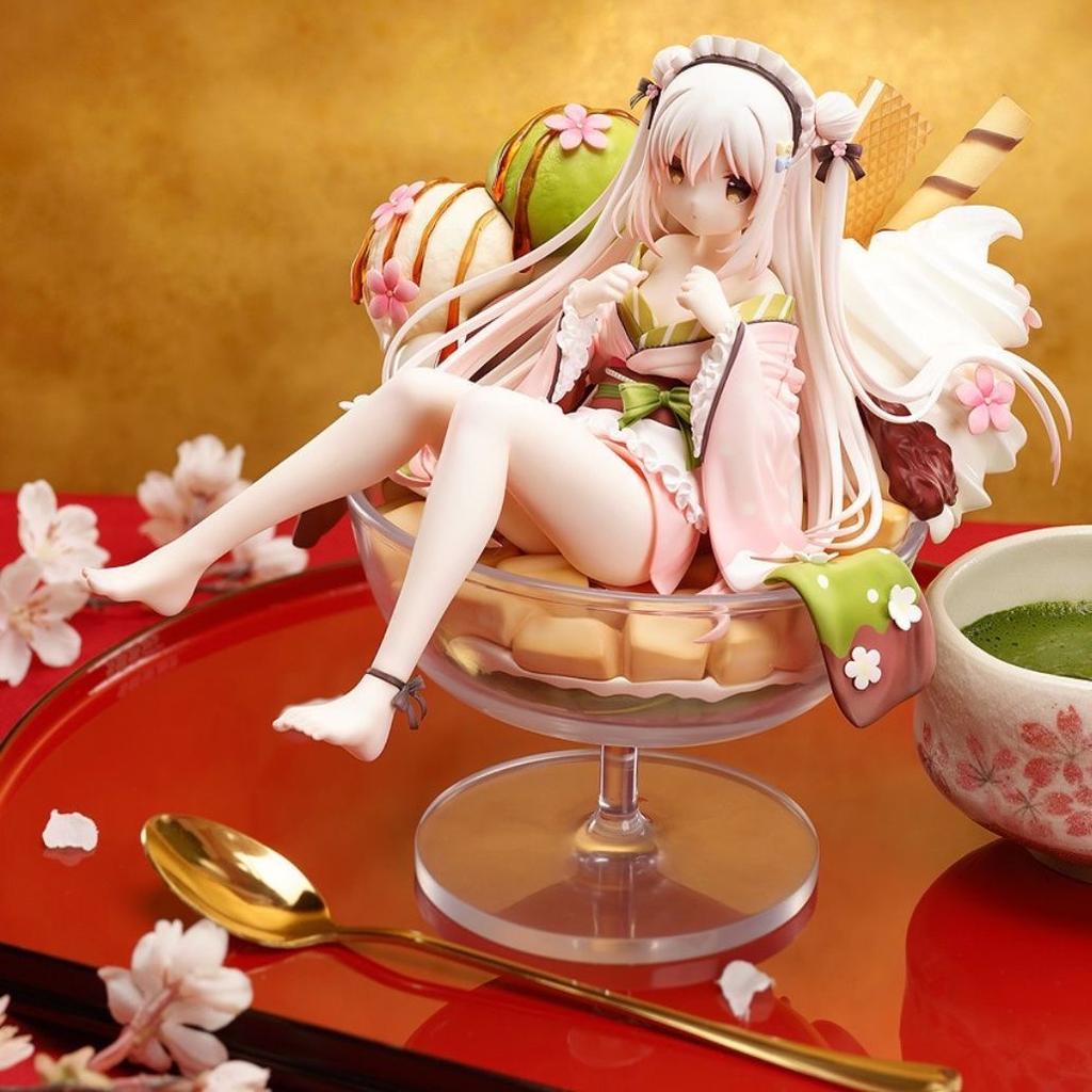 Kawaii Shiratama Komame Ice Cream Wine Glass Shape Kimono Anime Figure 1//6 Model Ornament Toys Collection Girls Gifts