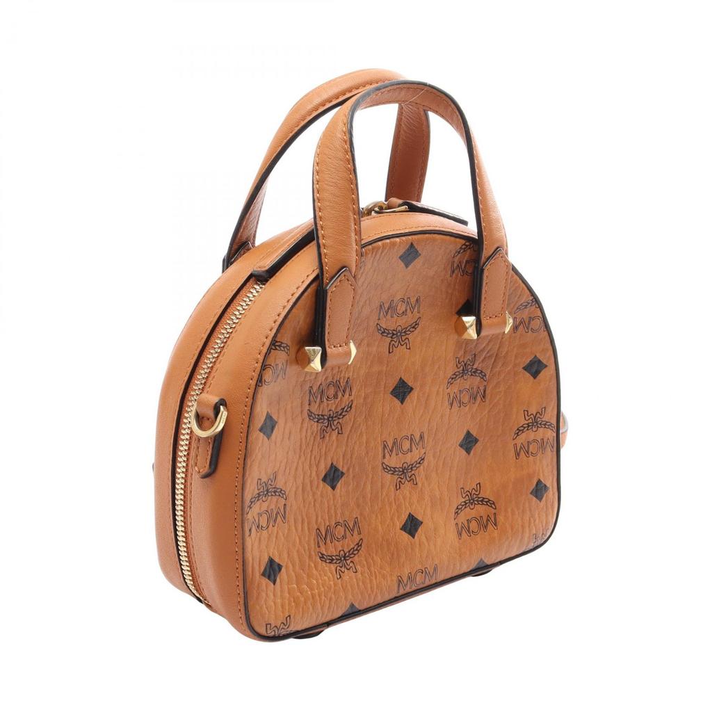 Used MCM Visetos 2WAY Handbag Leather Brown Black Used Women