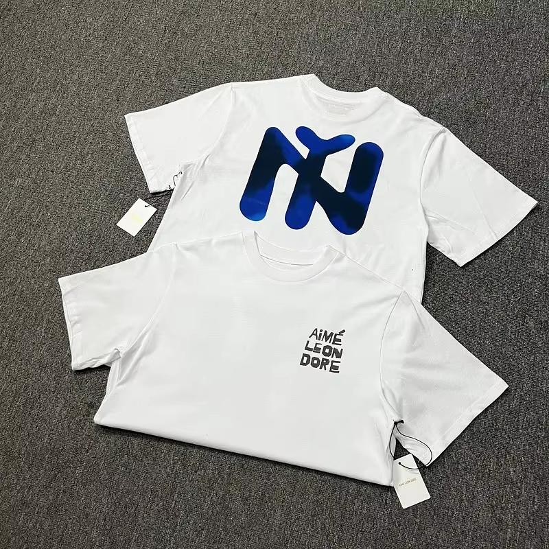 Men's Summer Letter Printed High Street Men's and Women's Loose Casual Pure Cotton Short Sleeved T-shirt Trend