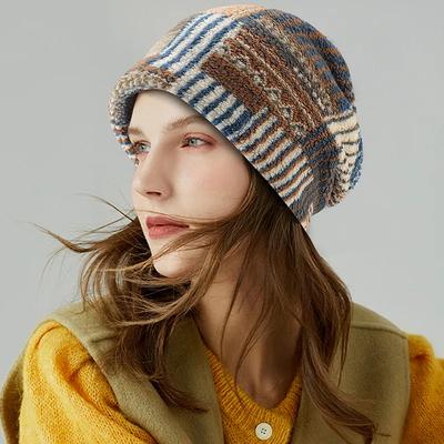 Winter Colored Hat For Men And Women Plus Velvet Warm Knit Hats Windproof Ear Protection Hooded Outdoor Riding Cold Hat Cold Hat