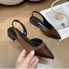 Toe Women Sandals Fashion Slip On Singbacks Shoes Eelgant Outdoor Low Heel Sandalias Shoe