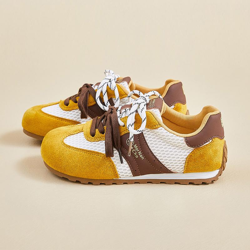 

Модные корейские модные немецкие тренировочные туфли женские осенние новые дышащие удобные повседневные кроссовки для бега сетчатые кроссовки женские 35 жёлтый