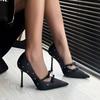 Pointed Toe Pumps Sexy Satin Bowknot Luxury Designer High Heels Women Shallow Elegant Wedding Prom Party Shoes Zapatos De Mujer
