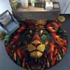Royal Lion Round Area Rug,Carpet Rug for Living Room Bedroom Sofa Playroom Decor,Non-slip Floor Mat