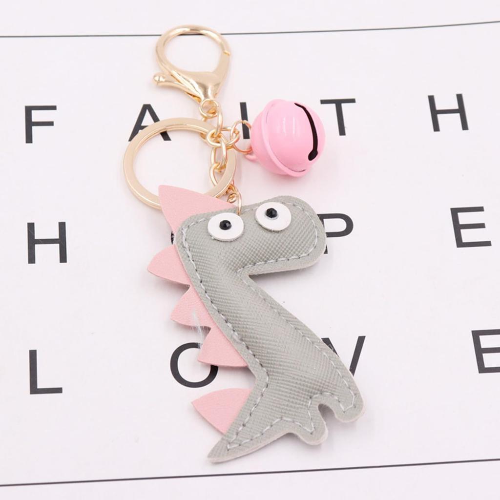 Moerstar Přívěsek na klíče, Roztomilý dinosauří kožený zvonek, Držák na klíče od auta, Dekorace na tašku, Mobilní telefon, Klíče,